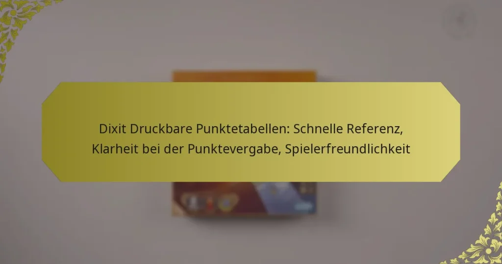 Dixit Druckbare Punktetabellen: Schnelle Referenz, Klarheit bei der Punktevergabe, Spielerfreundlichkeit