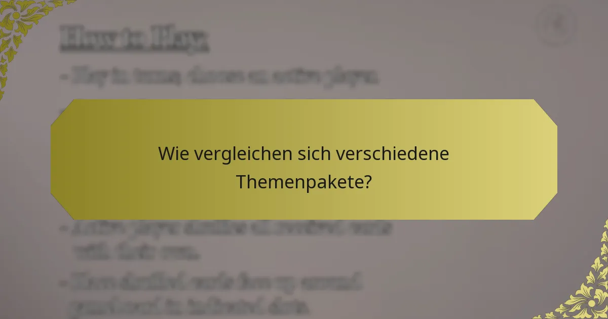 Wie vergleichen sich verschiedene Themenpakete?